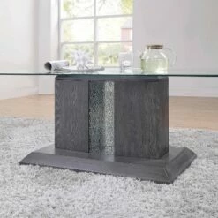 Danziger Pedestal Base Coffee Table with LED Light Gray - miBasics -Coffee Tables Elegant store unnamed file 2960