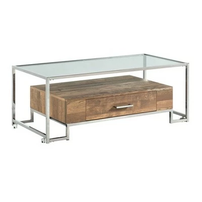 Hampton Rectangle Storage Coffee Table Light Walnut/Chrome - Picket House Furnishings 3 Hampton Rectangle Storage Coffee Table Light Walnut/Chrome - Picket House Furnishings