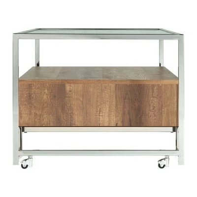 Hampton Rectangle Storage Coffee Table Light Walnut/Chrome - Picket House Furnishings 4 Hampton Rectangle Storage Coffee Table Light Walnut/Chrome - Picket House Furnishings - Image 2