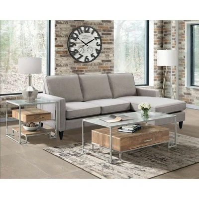 Hampton Rectangle Storage Coffee Table Light Walnut/Chrome - Picket House Furnishings 5 Hampton Rectangle Storage Coffee Table Light Walnut/Chrome - Picket House Furnishings - Image 3