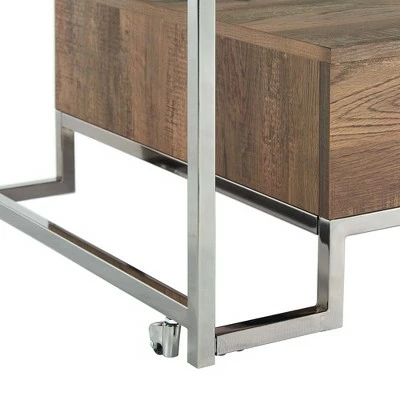 Hampton Rectangle Storage Coffee Table Light Walnut/Chrome - Picket House Furnishings 9 Hampton Rectangle Storage Coffee Table Light Walnut/Chrome - Picket House Furnishings - Image 7