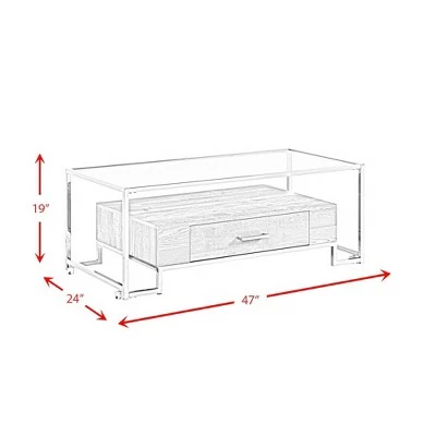 Hampton Rectangle Storage Coffee Table Light Walnut/Chrome - Picket House Furnishings 12 Hampton Rectangle Storage Coffee Table Light Walnut/Chrome - Picket House Furnishings - Image 10