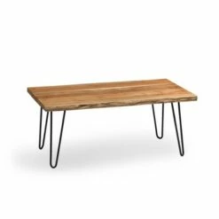 Alaterre Furniture Hairpin Natural Brown Live Edge Wood with Metal Coffee Table -Coffee Tables Elegant store unnamed file 300