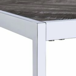 Lennon Rectangle Chrome Coffee Table Gray/Chrome - Picket House Furnishings -Coffee Tables Elegant store unnamed file 3017