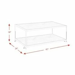 Lennon Rectangle Chrome Coffee Table Gray/Chrome - Picket House Furnishings -Coffee Tables Elegant store unnamed file 3020