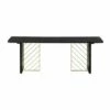 Monaco Coffee Table Black Wood/Antiqued Brass - Armen Living