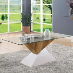 Rune Pedestal Base Coffee Table White - miBasics