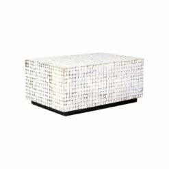 Dellwood Coconut Shell Coffee Table - East At Main White -Coffee Tables Elegant store unnamed file 3044