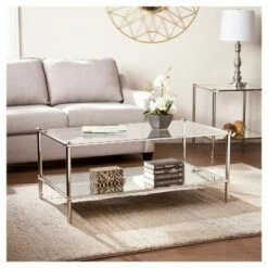 Southern Enterprises Stephens Coffee Table - Metallic Silver - Aiden Lane