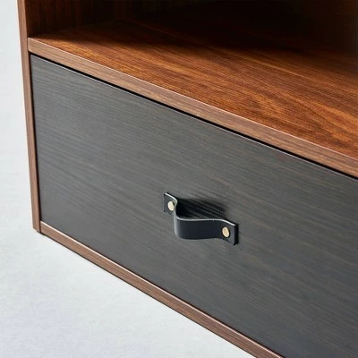 Henry Coffee Table with Faux Leather Handle Walnut/Black - Teamson Home 7 Henry Coffee Table with Faux Leather Handle Walnut/Black - Teamson Home - Image 5