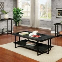 Franda Tray Top Coffee Table Black - miBasics