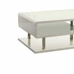 Contemporary Style Coffee Table White - Benzara