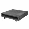Square Mango Wood Coffee Table with Casters and Open Storage Compartment Gray - The Urban Port -Coffee Tables Elegant store unnamed file 3111