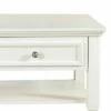 Coffee Table with 2 Drawer and Tapered Feet White - Benzara -Coffee Tables Elegant store unnamed file 3131