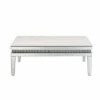 Mirror Inlay Coffee Table with Faux Crystal Accents Silver - Benzara -Coffee Tables Elegant store unnamed file 3138