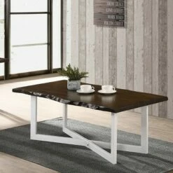 Bedlin Coffee Table with X Cross Base Oak/White - miBasics
