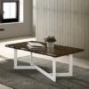 Grinta Coffee Table with X Cross Base Oak/White - miBasics