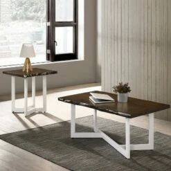 Grinta Coffee Table with X Cross Base Oak/White - miBasics -Coffee Tables Elegant store unnamed file 3214