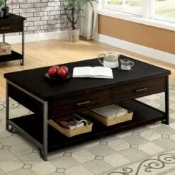 Del Bene 2 Drawer Coffee Table Dark Oak - miBasics