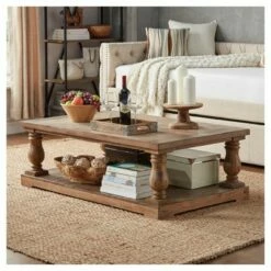 Murray Hill Balustrade Small Cocktail Table - Natural - Inspire Q -Coffee Tables Elegant store unnamed file 3229