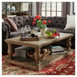 Murray Hill Balustrade Small Cocktail Table - Natural - Inspire Q -Coffee Tables Elegant store unnamed file 3230