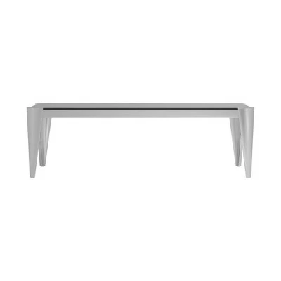 Coffee Table with Glass Tabletop and Metal Legs Silver - Benzara 3 Coffee Table with Glass Tabletop and Metal Legs Silver - Benzara