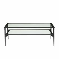 Modern 2 Tier Glass Top Coffee Table - Saracina Home Gold -Coffee Tables Elegant store unnamed file 324