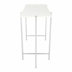 Tulare Console Table White/Silver - ZM Home