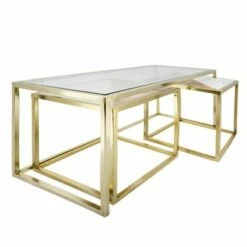 3pc Nesting Coffee Table Gold - Sagebrook Home -Coffee Tables Elegant store unnamed file 3268
