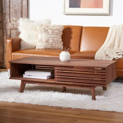 Rori 1 Shelf Coffee Table - Walnut - Safavieh 4 Rori 1 Shelf Coffee Table - Walnut - Safavieh - Image 2