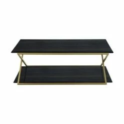 Westlake Veneer Coffee Table Dark Brown/Gold - Armen Living