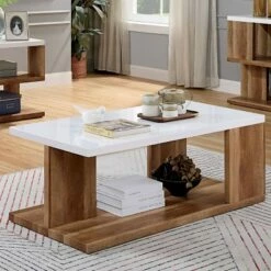 Chetwood Open Shelf Coffee Table White - miBasics