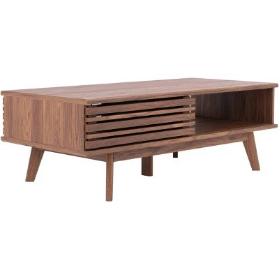 Rori 1 Shelf Coffee Table - Walnut - Safavieh 6 Rori 1 Shelf Coffee Table - Walnut - Safavieh - Image 4
