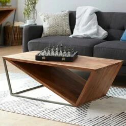 Olivia & May Modern Triangular Coffee Table Brown - Olivia & May