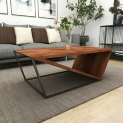 Olivia & May Modern Triangular Coffee Table Brown - Olivia & May -Coffee Tables Elegant store unnamed file 3321
