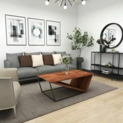 Olivia & May Modern Triangular Coffee Table Brown - Olivia & May -Coffee Tables Elegant store unnamed file 3326