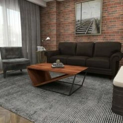 Olivia & May Modern Triangular Coffee Table Brown - Olivia & May -Coffee Tables Elegant store unnamed file 3328