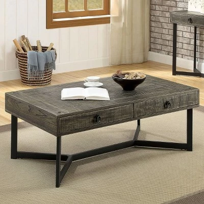 Craddock 2 Drawer Coffee Table Dark Oak - miBasics 3 Craddock 2 Drawer Coffee Table Dark Oak - miBasics