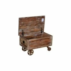 Distressed Mango Wood Trunk Storage Coffee Table with Tray Top and Caster Brown - The Urban Port -Coffee Tables Elegant store unnamed file 3342