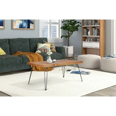 42" Exeter Coffee Table Natural/Black - Summerland Home 3 42" Exeter Coffee Table Natural/Black - Summerland Home