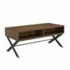 Nia Rustic Modern X Leg Storage Coffee Table - Saracina Home Dark Walnut -Coffee Tables Elegant store unnamed file 335
