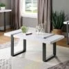 Druse Coffee Table with U-Shaped Legs White/Black - miBasics