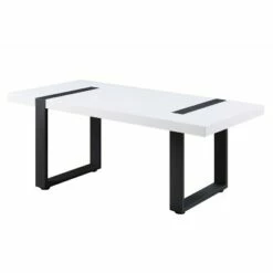 Druse Coffee Table with U-Shaped Legs White/Black - miBasics -Coffee Tables Elegant store unnamed file 3385