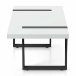 Druse Coffee Table with U-Shaped Legs White/Black - miBasics -Coffee Tables Elegant store unnamed file 3386