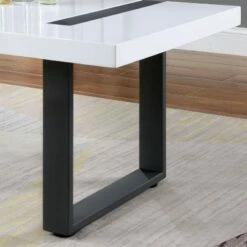 Druse Coffee Table with U-Shaped Legs White/Black - miBasics -Coffee Tables Elegant store unnamed file 3389