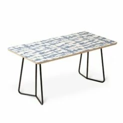 Jacqueline Maldonado Lateral Slate Blue Coffee Table - Deny Designs Blue/gold