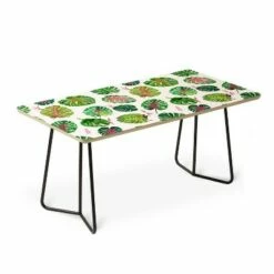 83 Oranges Monstera Love Coffee Table - Deny Designs Green/black