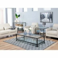 Studio Designs Home Camber Modern Glass Coffee Table - Studio Designs Gray