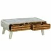 2 Drawers Rectangle Wooden Coffee Table Antique White - The Urban Port -Coffee Tables Elegant store unnamed file 3452