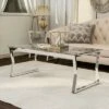 Lindria Coffee Table with Tempered Glass Top - miBasics Chrome